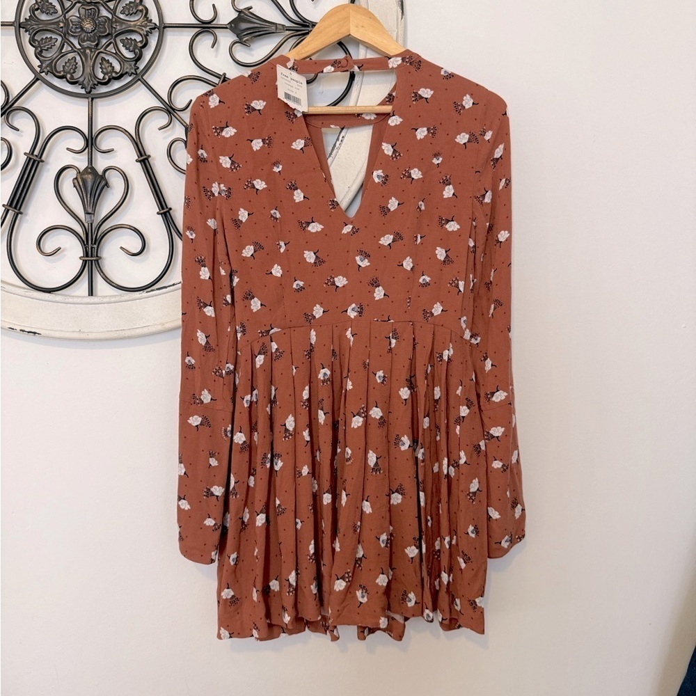 nwt Free People Printed Bohemian Tegan Mini Dress in Rust Floral size 4 Small - Picture 5 of 7